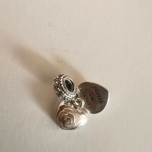 Pandora Silver Charm with Black Detail